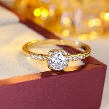 1 chiếc nhẫn cocktail vuông Cubic Zirconia tổng hợp thời trang, trang sức sang trọng hợp thời trang dành cho nữ - nhẫn - Xem 3