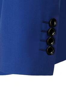 Furuyal 3-Piece Men's Suit Set Including Jacket, Pants, And Vest In Navy Blue, Gentleman's Business Style Slim Fit Suit For Wedding, Party, Travel, Work - Royal Blue - View 8