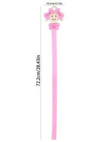 1 Pieza Soporte de pared colgante para lazos de cabello con diseño de dibujos animados, organizador de lazos de cabello de madera, organizador de accesorios para el cabello ahorrativo de espacio para lazos de niñas, accesorios para el cabello. Perfecto para fiestas de revelación de sexo, cumpleaños, bodas, fiestas. El regalo perfecto para colegas, amigos y familiares, vuelta al colegio - Rosa - Ver 4