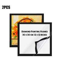 2/4/6 件磁性钻石艺术相框 10X16 英寸/30x30 厘米 - 自粘式，适合 25.4X35.56 厘米/25x25 厘米绘画 | 适用于墙壁、窗户、门的多功能展示 | 黑色，房间装饰家居装饰墙壁艺术存储，适用于万圣节、圣诞节装饰 - 彩色 - 查看 18