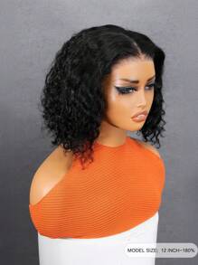 Wear Go 6x4 Transparent Lace Glueless Glueless Water Wave Bob Wig 180% Density 8-14 Inch Lace Closure Wigs Natural Black Pre Plucked Pre Cut Daily Use For Beginners