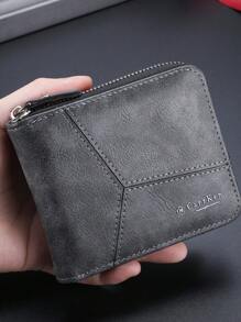 Carrken 男士复古风格钱包 - 时尚黑色，多功能拉链钱包，带多个卡槽，适合学生和专业人士、农历新年、情人节、春夏假期、旅行礼物 - 時尚商務復古皮夾 - 查看 7