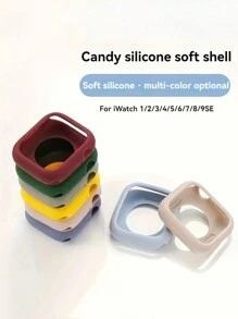 4 件装软保护壳适用于 表壳 40 毫米 41 毫米 45 毫米 42 毫米 46 毫米 44 毫米柔软触感硅胶保护壳 TPU 马卡龙糖果色防震保险杠保护壳减震、防刮、防尘盖轻巧超薄硅胶保护壳适用于 手表保护套系列 SE 11/10/9/8/7/6/5/4/3/2/1 具有精确切口且易于安装女士男士透明/黑色/星光/粉色 - 黑+米白+透明+粉 - 查看 9