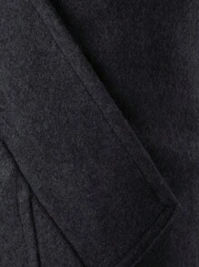 2024 Men's New Classic Double-Breasted Long Sleeve Overcoat Outerwear, For Fall Winter - Dark Grey - View 3