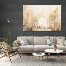 1PC With Frame Christian Wall Painting Last Supper Scenery Large Abstract Modern Painting Jesus Minimalist Artwork For Bedroom Living Room Dining Room Bathroom Corridor Hotel Office Apartment Coffee Shop Bar Wall Decoration - 彩色 - 查看 2