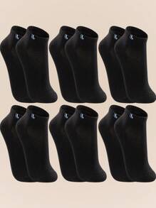 Kit With 6 Pairs Of Lupo Women's Short Cotton Socks - màu đen - Xem 1