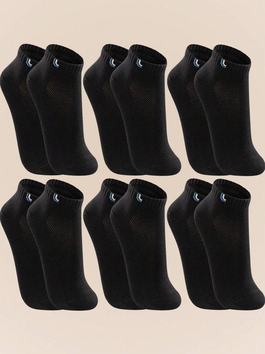 Kit With 6 Pairs Of Lupo Women's Short Cotton Socks - màu đen - Xem 1