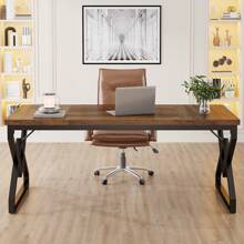 Tribesigns Escritorio, Escritorio de Oficina Grande de 160 x 80 x 75 cm con Tablero de Madera Extra Gruesa y Estructura de Metal, Lugar de Trabajo Moderno y Sencillo, Escritorio Ejecutivo de Estudio para Oficina en casa