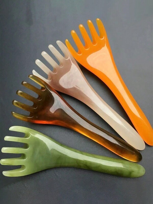 Masajeador cabelludo, raspador Gua Sha para la espalda, rascador de cabeza portátil para masaje de cabeza manual SPA para relajación profunda, regalo de San Valentín, cumpleaños para mujeres, novio, novia