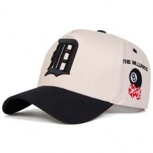 1pc Men Letter Embroidery Baseball Cap, Outdoor Fashion Trucker Hat, Sun-Protection, Casual, Suitable For Spring, Autumn Traveling, Beach Vacation