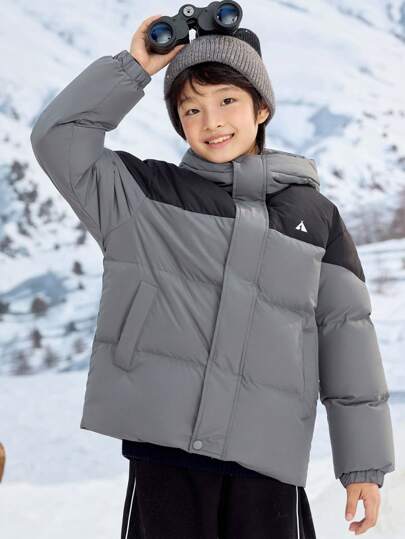 Balabala Jungen- & Mädchen-Daunenjacke, modische Kapuzenjacke für den Winter 2024