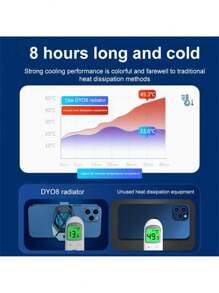 Enfriador Ventilador De Celular Cooler Teléfono Accesorios Enfriador De Teléfono Celular Para Juegos, Pantalla De Temperatura Función De Enfriamiento De Ventilador De Semiconductores Disipador De Calor 3 En 1 Se Adapta A La Mayoría De Los Teléfonos Inteligentes, Radiador De Teléfono Celular Portátil Refrigerado Por Agua Para Juegos Y Videos - Negro - Ver 3