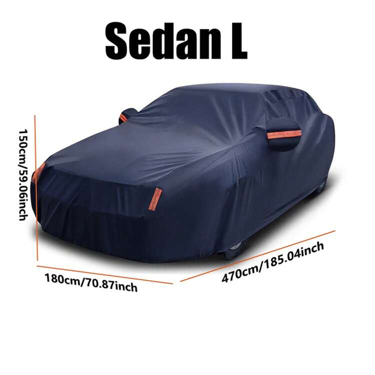 防水车罩，全天候保护，海军蓝色，防风，防紫外线，防尘，适用于汽车 - 藏蓝色 - 查看 25
