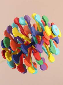 1 Piece Wooden Lollipop Toy Decorations, Sensory Magic Rotationg Observing Colorful Toys - 彩色 - 查看 3