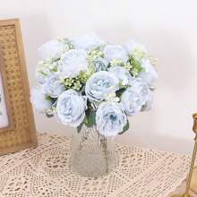 1 Bó hoa hồng nhân tạo cao cấp - Hoa giả sang trọng dùng để trang trí tiệc cưới/ngày lễ tình nhân, bó hoa cô dâu tự làm & quà tặng Ngày của Mẹ, đồ trang trí bàn tiệc thanh lịch (màu đỏ đậm/hồng phấn) - Nhiều màu - Xem 10