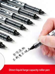 6 Direct Liquid Roller Pen Bullet 0.5mm Line Width Office Water-Based Pen Test Carbon Signature Neutral Pen - Black - View 2