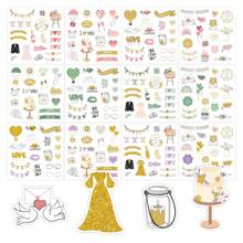 4/12 tờ nhãn dán sổ lưu niệm đám cưới lãng mạn, chủ đề màu hồng/tím/xanh lá cây, nhãn dán trang trí hình trái tim sáng tạo cho nhật ký, sổ kế hoạch, ghi nhớ, album, đồ thủ công tự làm, kỷ niệm, lập kế hoạch đám cưới, sổ lưu bút, thích hợp cho năm mới, giáng sinh, ngày lễ tình nhân - Nhiều màu - Xem 9