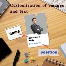 Giá đỡ thẻ ID có ảnh tùy chỉnh, phong cách doanh nghiệp, quà tặng hoàn hảo cho bạn bè và bạn gái, thẻ ID làm việc độc đáo, phù hợp cho các công ty và nơi làm việc - Xem 3