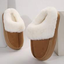 Bosleng Womens Snow Boots Anti-Slip Womens Mini Boots Fleece Lined Ankle Boot Winter Suede Snow Boots Indoor Lightweight Comfortable Breathable - 駝色 - 查看 1