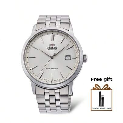 Automatic Mechanical Waterproof Men's Watch With Calendar Back And White Dial RA-AC0F02S10B