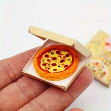 1Set 1:12 Dollhouse Miniature Pizza With Packing Box Model Kitchen Food Accessories For Doll House Decor Pretend Play Toys Gift Birthday Gifts Graduation - Multicolor - View 1