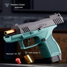 Pistola de juguete GX4 XL - Eyección realista de casquillos - Disparo continuo - Sin operación manual requerida - Modelo de educación de pistola - Pistola de juguete para fiestas - Juguete de juegos competitivos - Regalo de cumpleaños - Regalo - Regalo de Navidad - Regalo de vacaciones - Pistola de juguete como regalo - Multicolor - Ver 10
