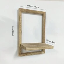 1 件方形浮动搁板，带框墙面装饰搁板，乡村风格浮动搁板装饰储物架，农舍植物悬挂展示艺术装饰储物架，适用于客厅卧室浴室 - 彩色 - 查看 4