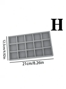 1-8pcs Jewelry Display & Storage Organizer Boxes, Desktop Tray Holder For Rings, Earrings, Bracelets, Necklaces, Watches, Gold Jewelry Gifts For Women Back To School - Grey - View 11