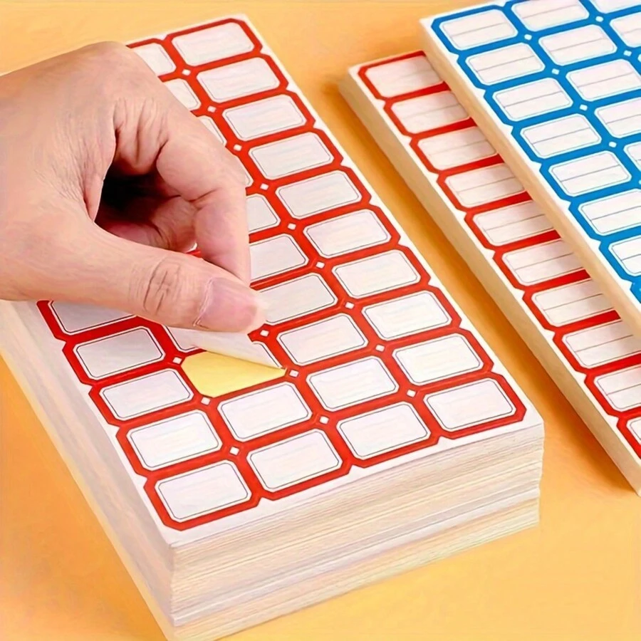 400 nhãn nhà bếp chống thấm nước có thể tái sử dụng - Thiết kế lượn sóng, thích hợp cho lọ, hộp đựng và hộp đựng gia vị - Nhiều màu - Xem 1