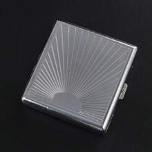 1 hộp đựng thuốc lá bằng kim loại khắc dung tích 20 điếu, hộp đựng thuốc lá di động bền chắc, quà tặng thời trang cho nam giới thích hợp cho các bữa tiệc, ngày lễ, Giáng sinh, năm mới - Nhiều màu - Xem 12