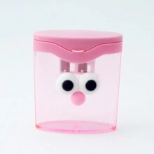 Funny Cartoon Big Eyes Students Pencil Sharpener, Flip Cover Dual Hole Handheld Pencil Sharpener With Waste Container, Multi-Function Creative Cartoon Pencil Sharpener, Model 757A Back To School - Cartoon - View 11