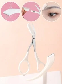 2 pièces Set de taille-sourcils en acier inoxydable avec rasoir sourcils incurvé et ciseaux à sourcils avec peigne. Outil de beauté convenant aux débutants, pour tout type de peau. Accessoires d'épilation pour hommes et femmes, épilation du visage, tondeuse à cheveux, tondeuse à cheveux, fournitures de barbier, coupe de cheveux, sac, organisateur, rangement, accessoires cheveux