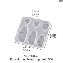 1/12 peças DIY molde de brinco de conta-gotas de cristal, espelho múltiplo como estrelas, lua, garras de gato, pingente quadrado de gota de água, molde de silicone