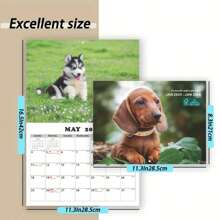 2025 狗动物风格英文日历/壁挂日历 - 彩色 - 查看 4