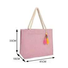 Canvas Bag Large Capacity Canvas Bag Bag Linen Bag - 卡其色 - 查看 3
