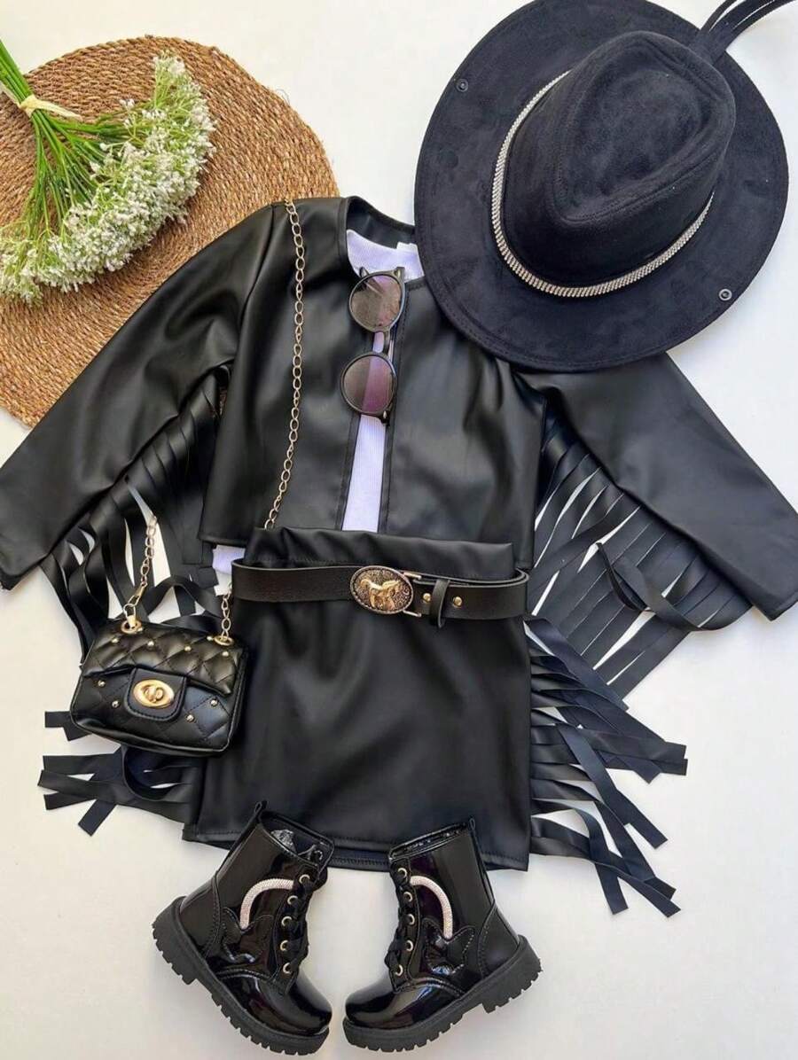 Country 2-Piece Children's Sets For 2 To 10 Years Old - 黑色 - 查看 1