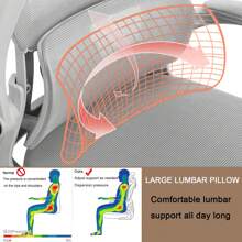 Office Chair High Back Ergonomic Computer Office Chair With Lumbar Support Adjustable Headrest 3D Armrest And Lumbar Support For Swivel Mesh Chair For Work, Study, Gaming,White Chair - Xám - Xem 7