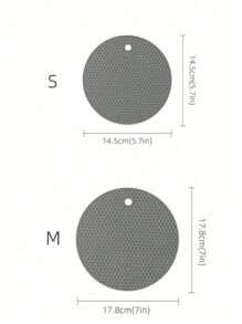 1 miếng lót cốc chống trượt hình tròn họa tiết tổ ong màu xám nhạt tối giản, dùng trong nhà bếp - Xám - Xem 8