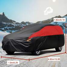 Suitable For All SUVs, All Day Black And Red Car Covers With Full-Size L/XL/XXL Options, Providing Better UV Protection, Waterproof, Breathable, Scratch Resistant, Snow Resistant, And Dust-Proof Full Car Covers - 黑色和紅色 - 查看 1