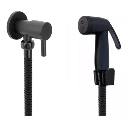 Ducha Higiênica Preta Completa Registro E Gatilho