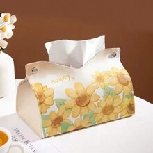 1pc Floral Pattern Tissue Box Cover Holder, Dining Table Napkin Container, Creative Towel Holder, Bathroom Living Room Bedroom Dressing Table Countertop Tissue Storage Box, Home Decor, Bathroom Accessories,Home Stuff,Table,Home Decorations,Home Organization And Storage, For Home Kitchen Bedroom Living Room Dining Room, Home Decoration Accessories, Decorative Box,Women Wedding Gift,Summer Travel Holiday Festival Must-Have
