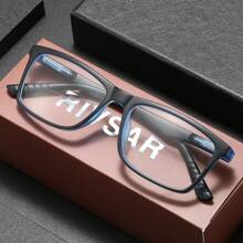 RIVSAR bifocale leesbril voor mannen en vrouwen, nieuwe klassieke vierkante stijl met kleurblokontwerp, geschikt voor lezen, zakelijk, dagelijks gebruik, unisex presbyope bril, vierkant frame met veerscharnier, geschikt voor antislipsport, anti-blauwlichtcomputergebruik, comfortabel lezen, anti-vermoeidheid van de ogen, draagbaar ontwerp past bij verschillende gezichtsvormen, zwart, grijs, 7 dioptrie-opties, geweldig cadeau voor ouders, vakantiecadeau, geschenkdoosverpakking