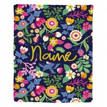 1 pièce Couverture en flanelle personnalisée avec fleur, Couverture de canapé avec votre nom personnalisé, Couverture commémorative douce et chaude pour des moments mémorables, Cadeau pour camarades de classe, amis, couple, mère et père, à utiliser pour la sieste, le camping, les voyages