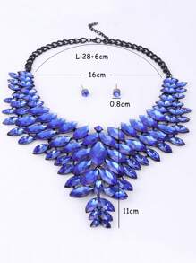 1 Set Vintage Faux Gem Crystal Gun Shaped Pendant Necklace & Earrings Jewelry Set, Suitable For Women Formal Event, Party, Banquet Wear