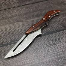 Damascus Steel Mechanical Folding Knife Master Sandalwood Handle Outdoor Survival Blade Sharp, High Hardness, High Quality Christmas Gift - Total length 23.6cm Blade length 9.3cm Handle length 14.3cm - 查看 4