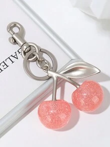 1 件新款时尚水晶樱桃吊坠金属钥匙扣，适合日常佩戴，用于包包配饰，可送家人礼物、朋友礼物、同学礼物、情侣礼物、生日礼物、教师礼物、纪念品情人节 - 粉色 - 查看 3