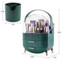 1pc Vintage Makeup Box, Cosmetics Storage Drawer Box, Dust-Proof Makeup Jewelry Storage Organizer, Bathroom Countertop Makeup Organizer, Gift For Women