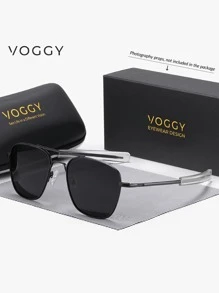 VOGGY 时尚、简约、复古、金属、偏光装饰眼镜，男士适用，适合运动、驾驶、户外、骑行、钓鱼、度假、旅行、派对、装饰、礼物，街头风格，适合搭配毛衣夹克、运动衫、连帽衫、皮裤和工装裤，适合夏季海滩度假、户外、旅行