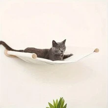 3pcs/Set Wooden Cat Hammock Perch, Includes 1 Cat Hammock And 2 Cat Scratching Posts, Cat Wall Mounted For Sleeping, Playing And Climbing, Max Load 12kg (26lb) - Apricot - View 7