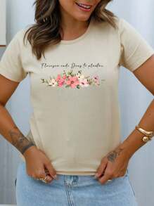 Women's Blouse Bloom Where God Plants You - A22 - Areia - 查看 3